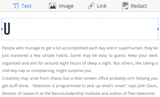 PDF Expert review: Editing text screenshot